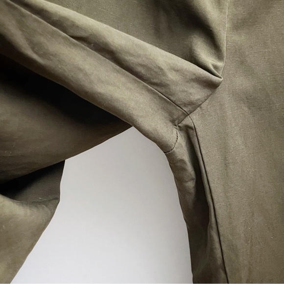 Talbots Green Linen Blend High Waisted Straight Leg Paper Bag Pants Size Small - Picture 6 of 10